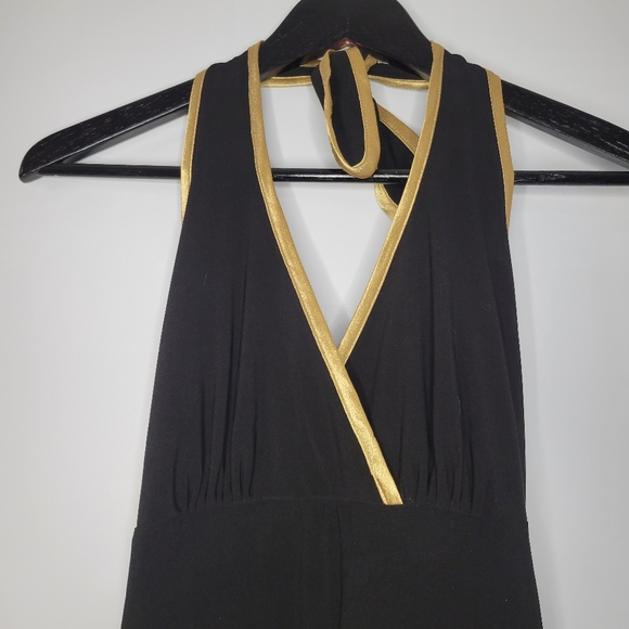 Frank Lyman design women's black with gold trim ruffled party dress - Picture 4 of 10